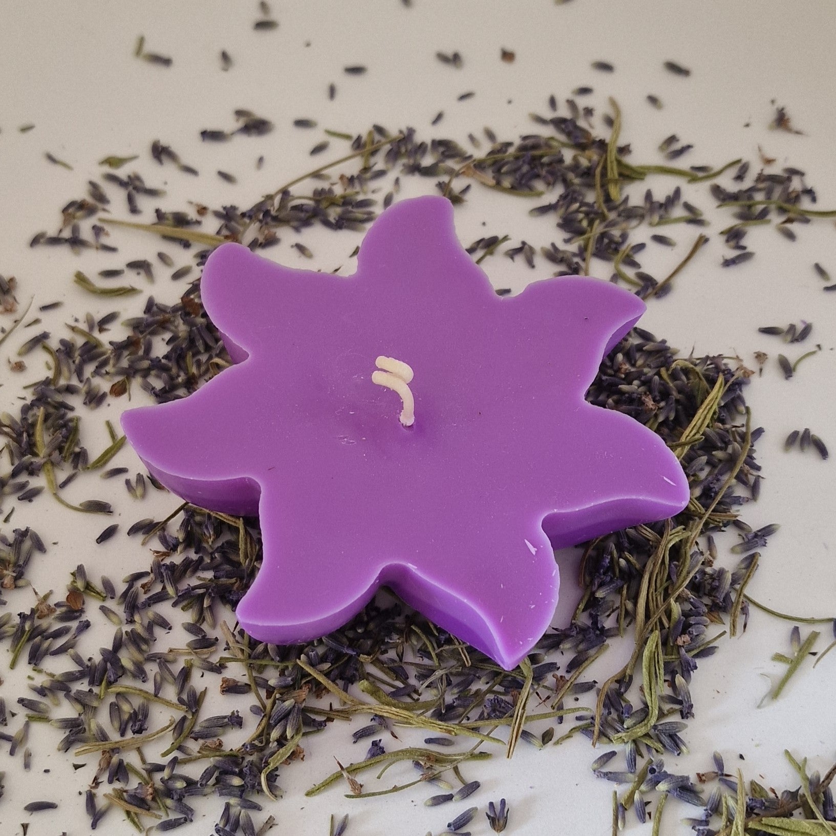 Lavendel koolzaadwas drijfkaars paars aug 2023