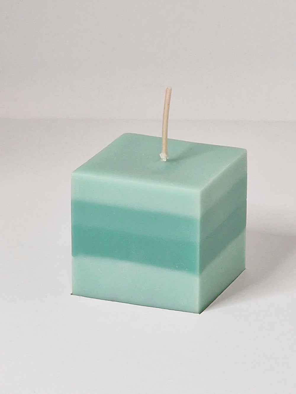 Cube - vierkant koolzaadwas kaarsje 3x groen